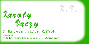 karoly vaczy business card
